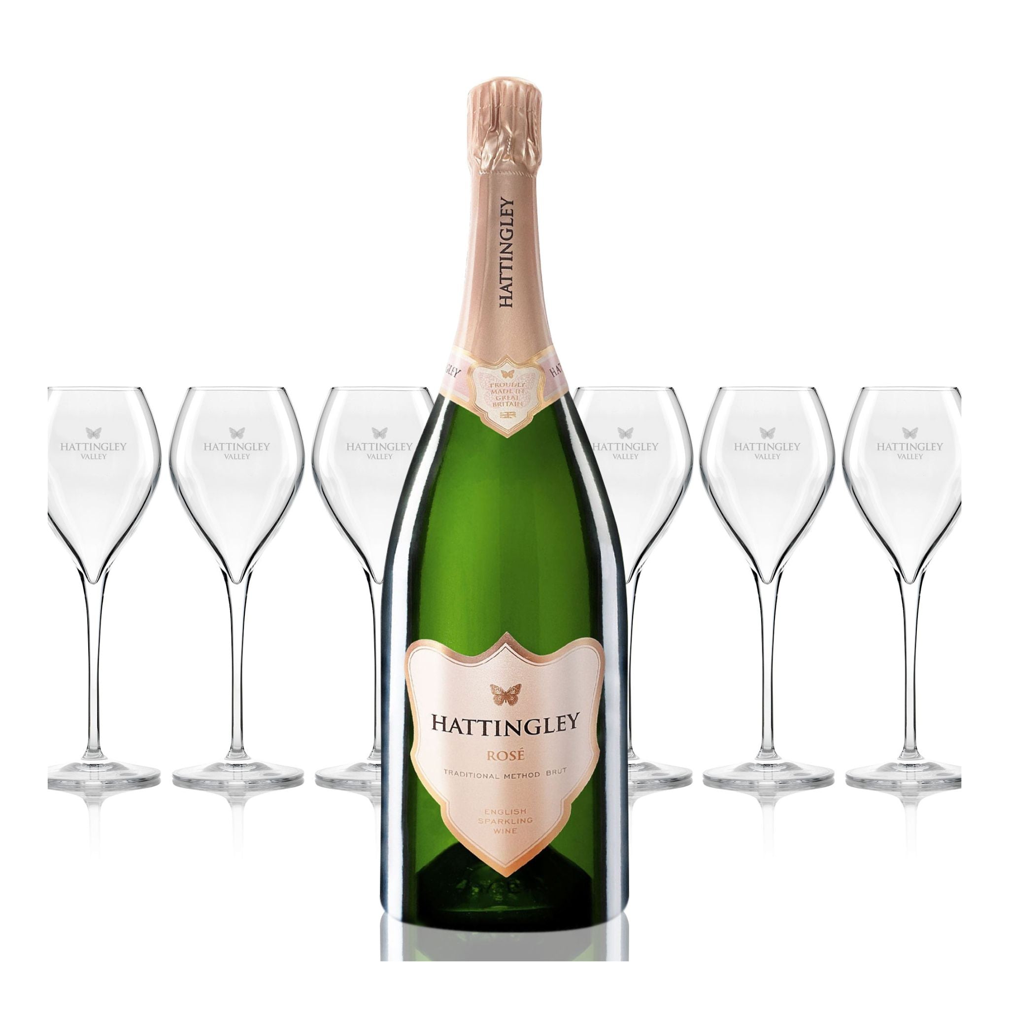 Limited Edition Rosé Magnum English Sparkling Wine 2017 & Flutes