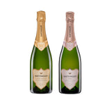 Bottle Shot of one Classic Reserve NV and one English Sparkling Rosé on a white backround