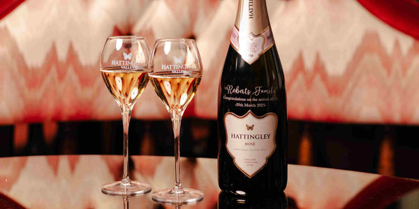 Hattingley Valley Bottle Personalisation, engraved champagne bottles, engraved English sparkling bottles 