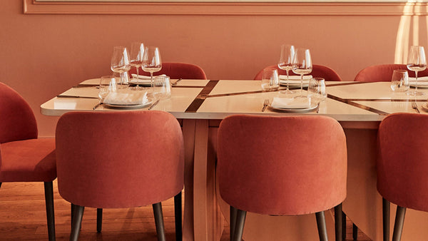 Image Credit: Joia, Battersea, Happy Valentine's Day, love from Hattingley Valley, Pink Chairs in a line