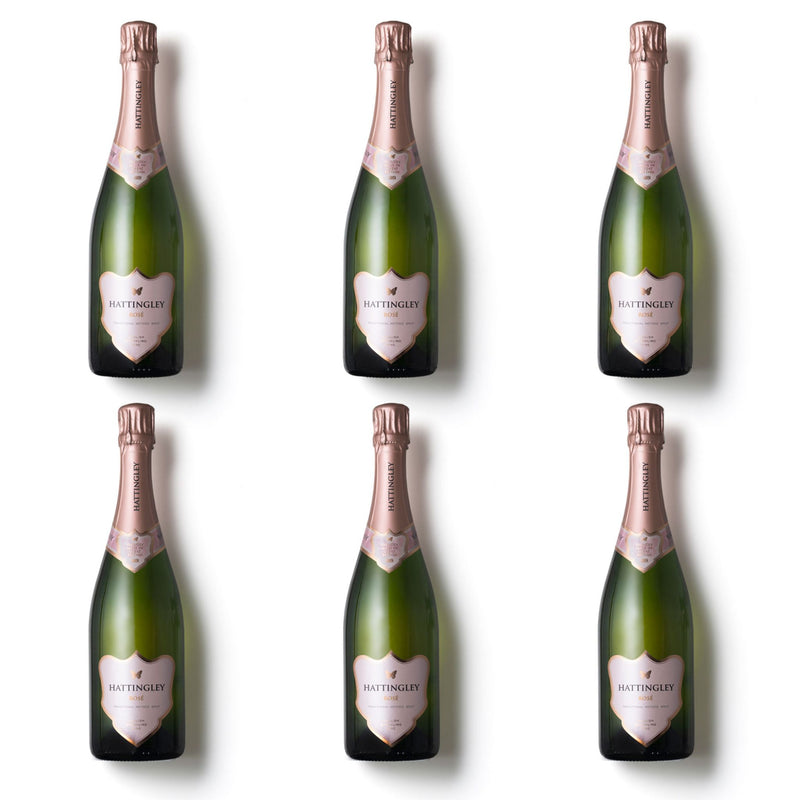 A Case of Six Hattingley Valley Sparkling Rosé; image showing six bottles 