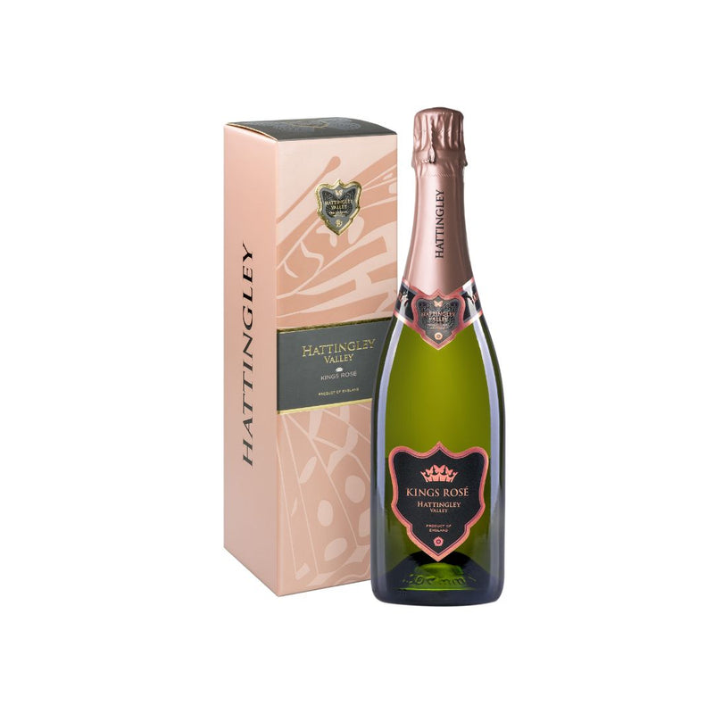 Hattingley Valley super premium English Sparkling Wine, Limited Edition Kings Rosé, Bottle and Gift box set, 
