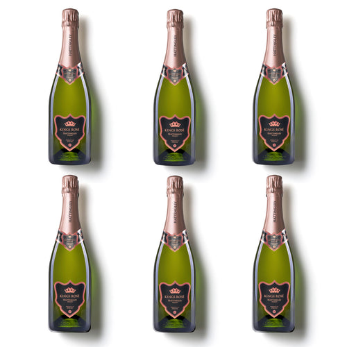 six bottles of kings rosé on a white background 