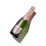 Hattingley Valley sparkling Rosé bottle, premium English sparkling wine, image of rosé bottle on a diagonal casting a shadow on the white background 