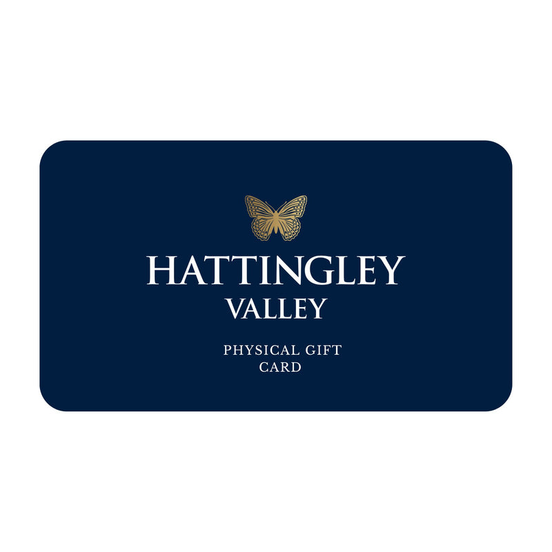 Hattingley Valley Physical Gift Card, navy card with Hattingley Valley logo and butterfly on the front of the card.